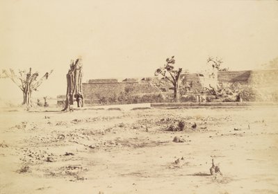 Barren Landscape with an Unidentified Fortress, Delhi by Charles Moravia